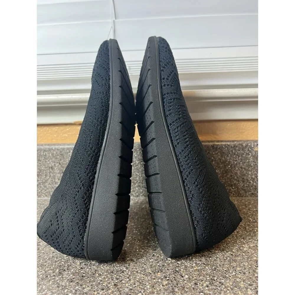 Skechers Air Cooled Memory Foam Fabric Shoe Slip On Women 10 Flat Comfort Casual